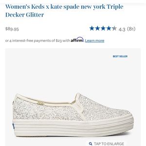 kate spade Triple Decker Glitter Sneakers - Silver